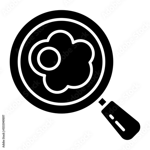 A solid design icon of fried egg