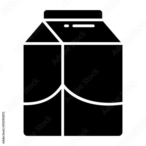 A solid design icon of takeaway food