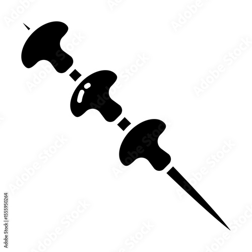 A unique design icon of bbq skewer