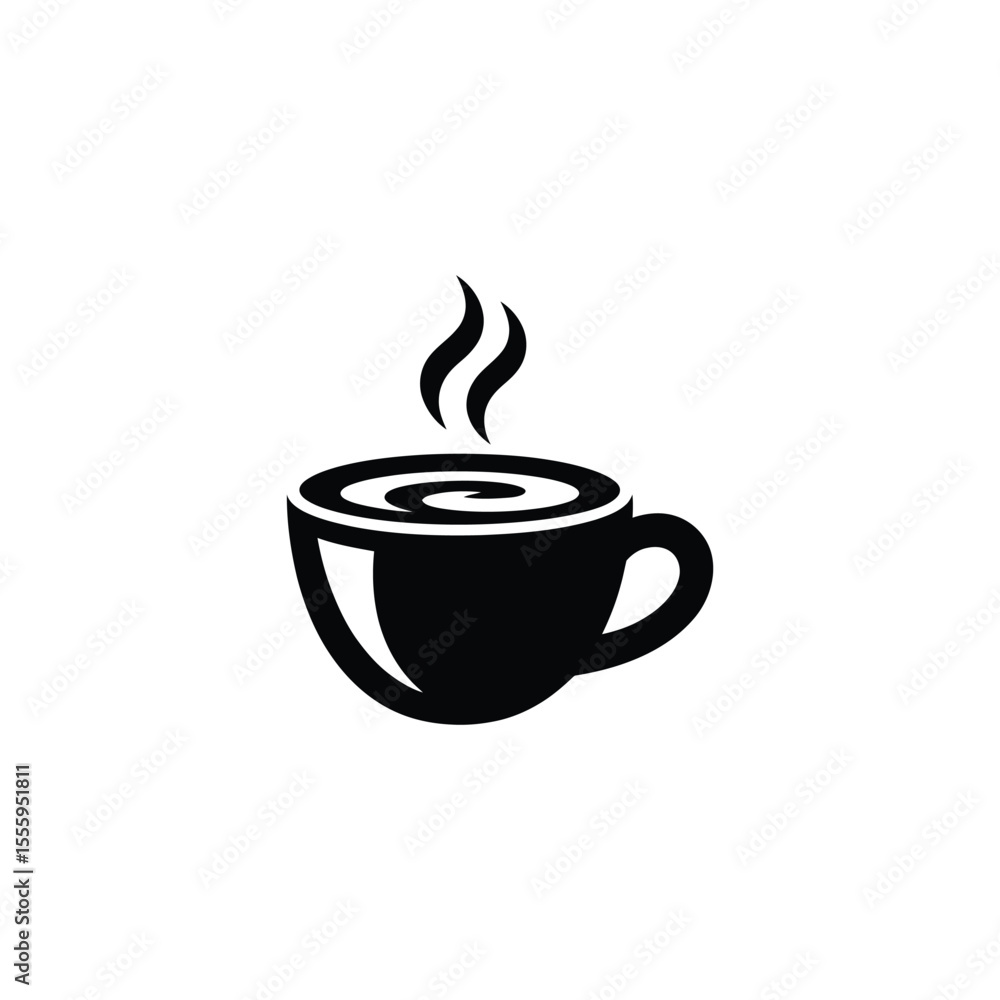 Obraz premium Steaming Coffee Cup Illustration Hot Drink, Morning Beverage, Cafe Symbol