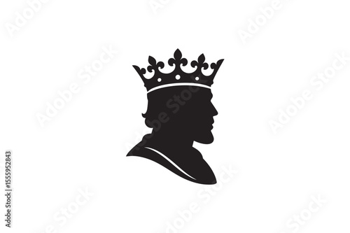 Crown royal king cap silhouette vector white background.01