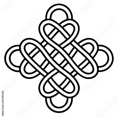 Elegant Chinese Knot Line Art