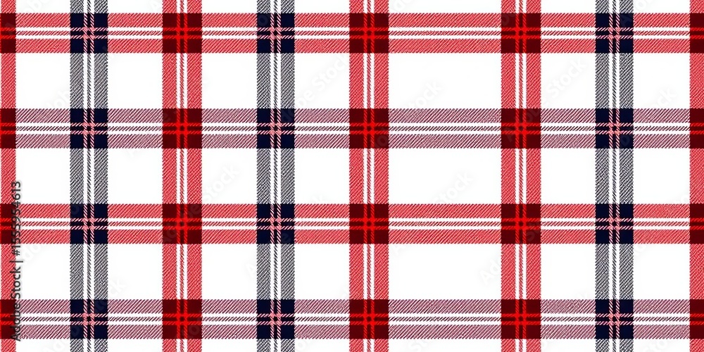 Fototapeta premium Classic red, navy, white, and black plaid Timeless textile pattern, perfect for backgrounds and festive designs, textile, classic