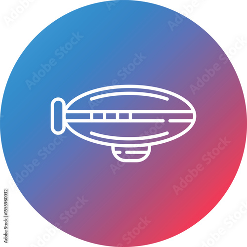 Zeppelin Line Gradient Circle Background Icon