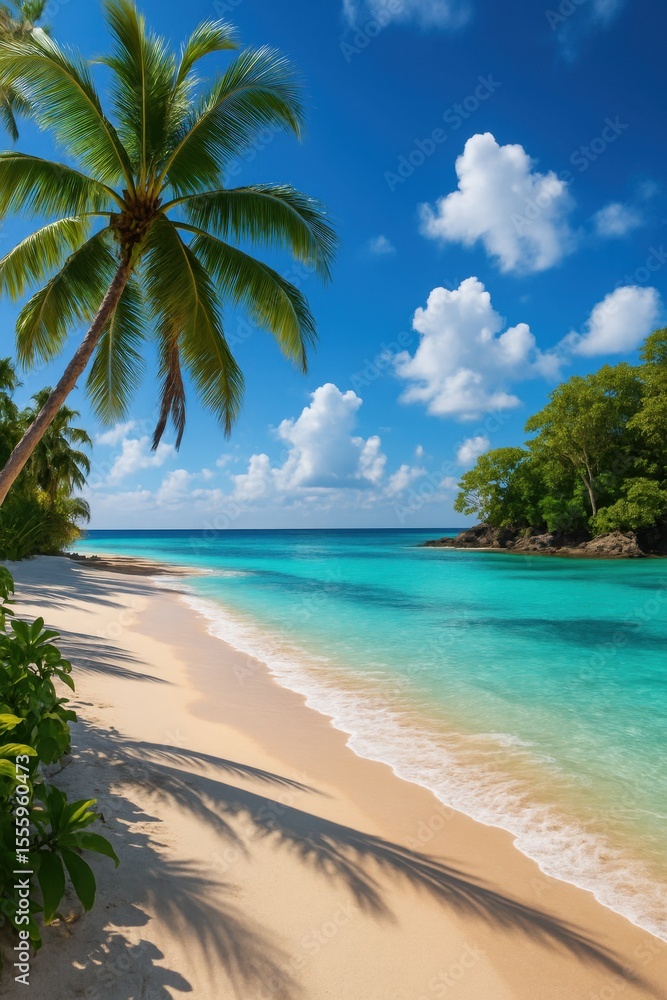 Obraz premium Path through lush tropical jungle with dense vegetation