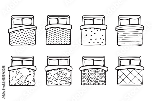 Duvet line art and black color