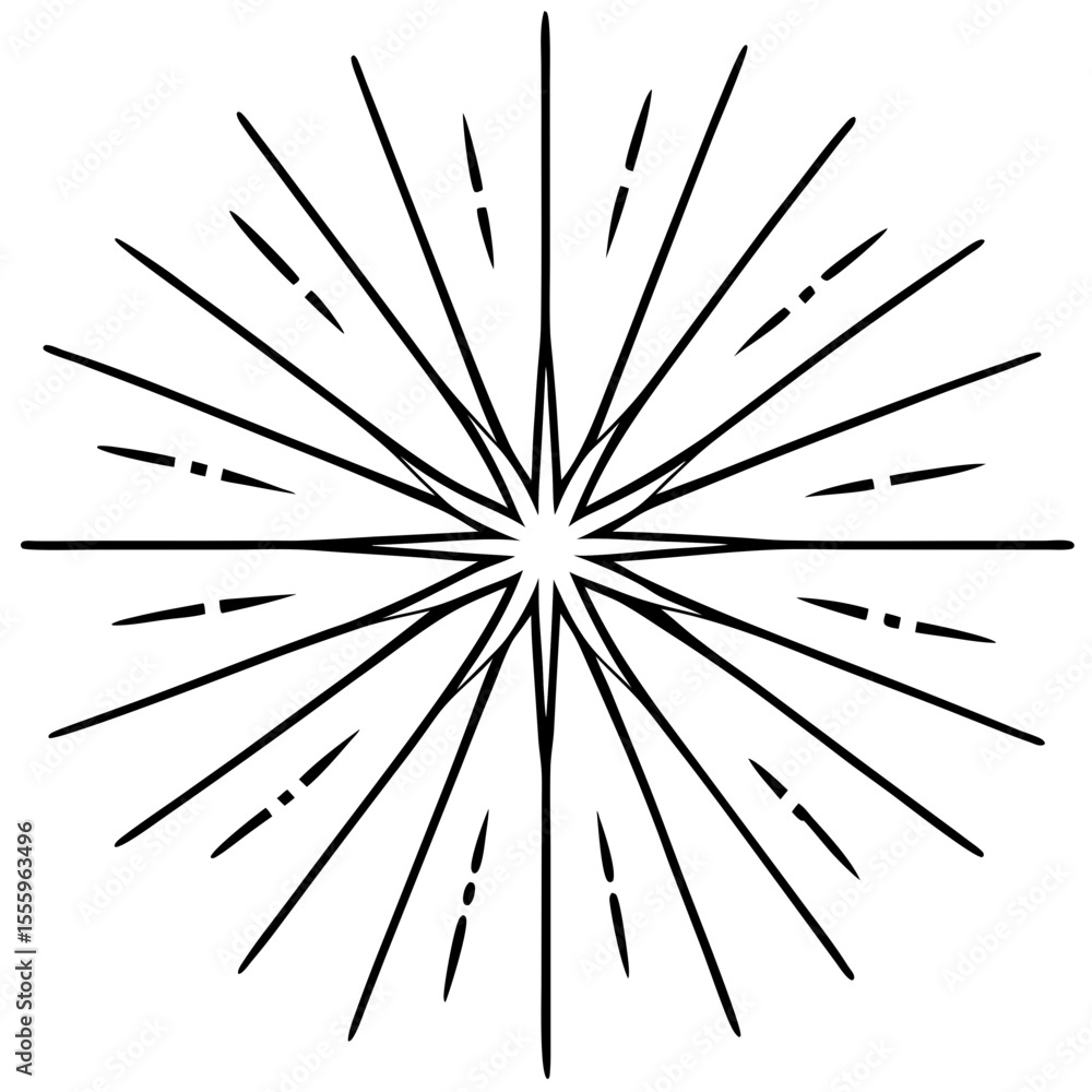 Obraz premium Festive Spark Line Art Vector