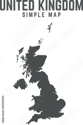 Isolated Great Britain Outline Vector (Focuses on the geographic entity and clean presentation)