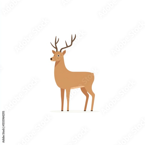 Elegant Deer Silhouette, a Minimalist Vector Illustration of a Calm and Serene Buck in Profile
