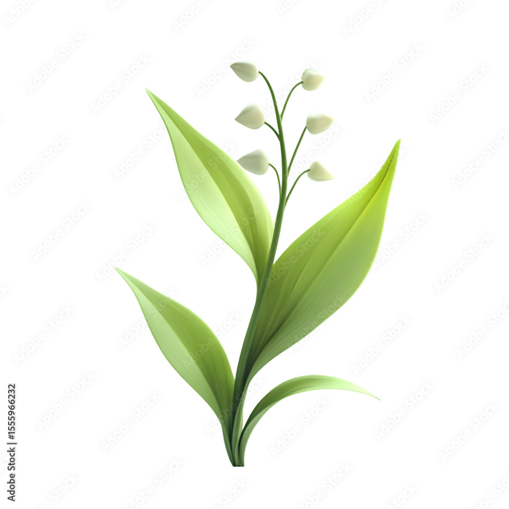 Obraz premium Delicate illustration of a lily of the valley flower.