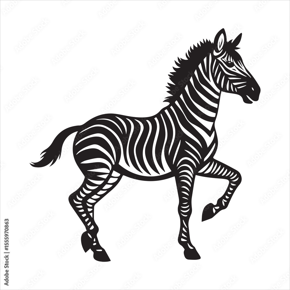 Fototapeta premium plain zebra vector illustration