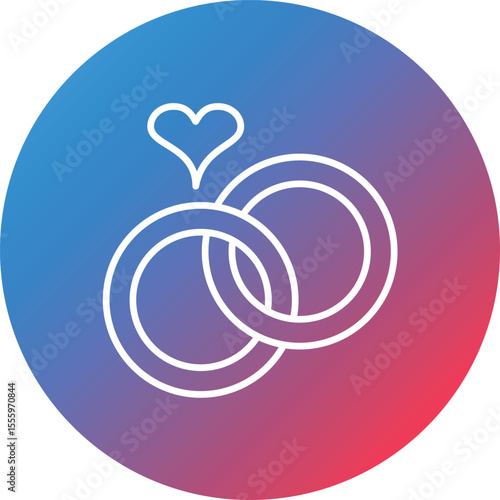 Rings Line Gradient Circle Background Icon