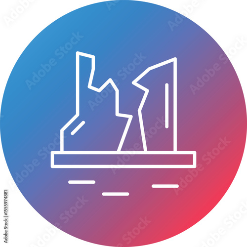 Canyon Line Gradient Circle Background Icon