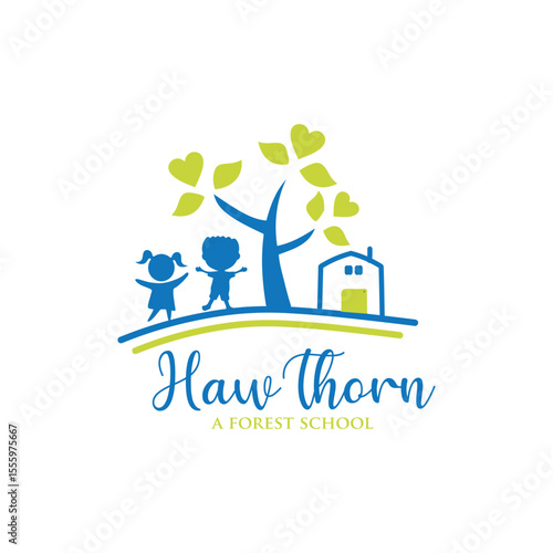 Our school logo reflects our fun approach to early learning! We offer creative preschool & kindergarten programs focused on quality child care and playful, engaging education for happy kids.