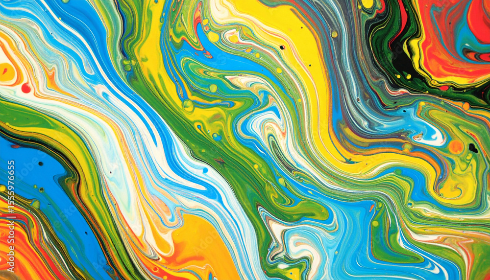 Obraz premium Vibrant Abstract Painting with Flowing Colors
