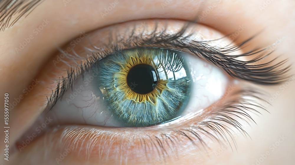 Fototapeta premium Digital artwork of an eye with the pupil replaced by chromatic aberration effects 