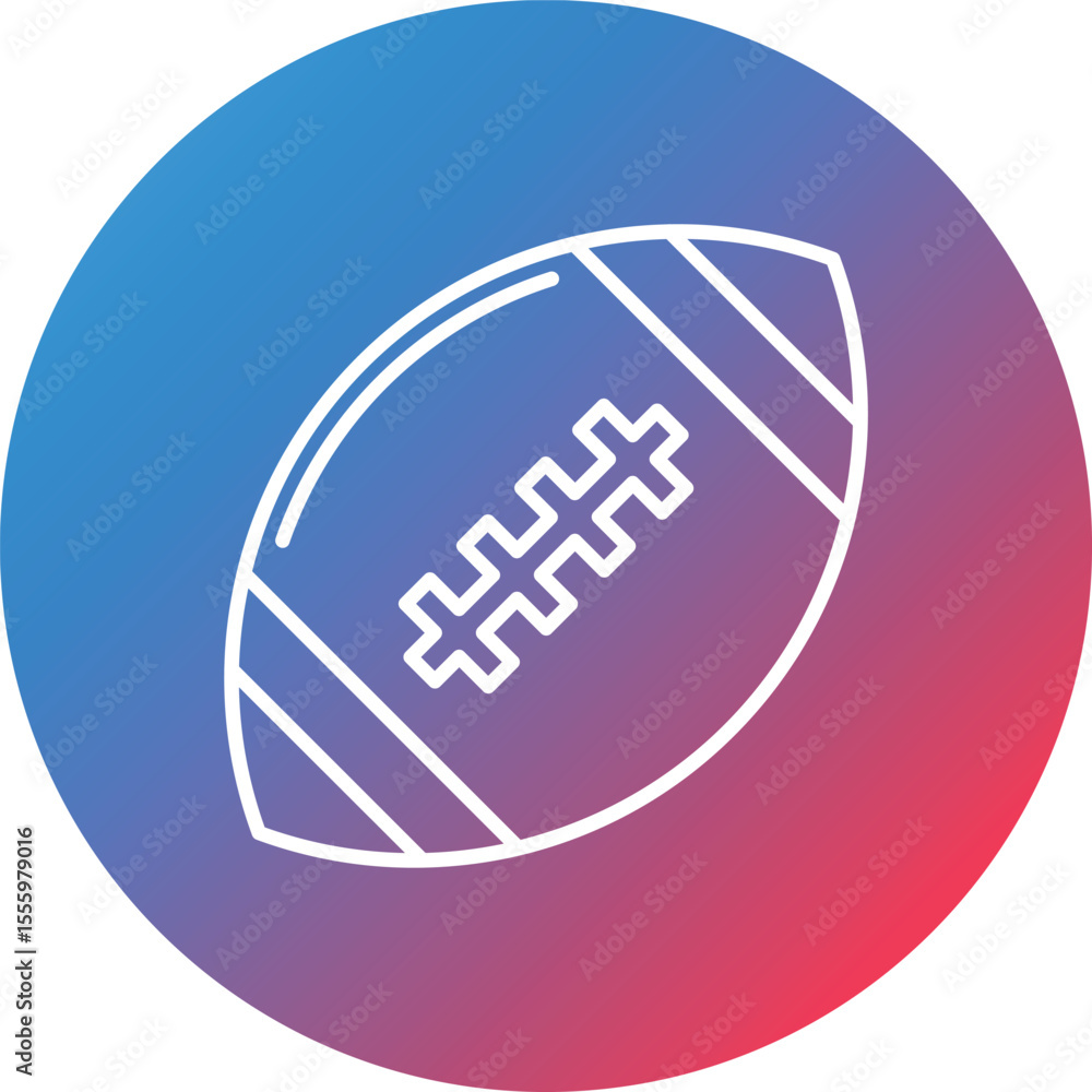 Football Line Gradient Circle Background Icon Football Line Gradient Circle Background Icon