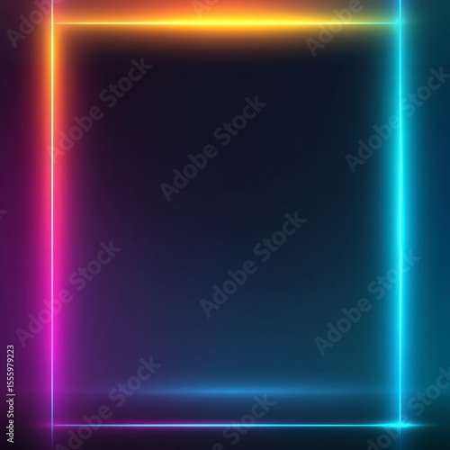 Wallpaper Mural Vibrant Neon Frame with Dark Background for Creative Projects Torontodigital.ca
