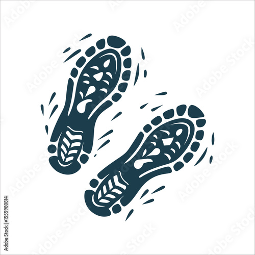 Rugby Boot Print Cleat Marks Vector Rugby Boot Print Cleat marks in motion