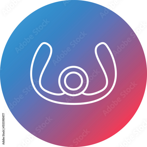 Aeroplane Steering Wheel Line Gradient Circle Background Icon