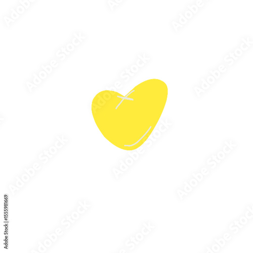yellow heart sign on white background