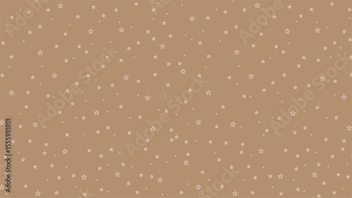Seamless beige background with white star outlines. Minimalist celestial vector pattern perfect for baby products, nursery decor, scrapbooking, textiles, wallpapers, and digital designs.