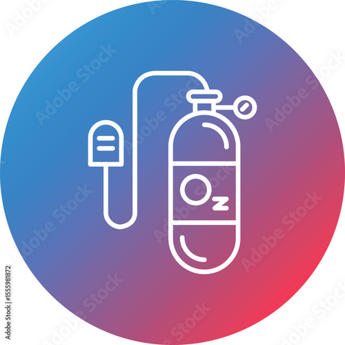 Oxygen Mask Line Gradient Circle Background Icon