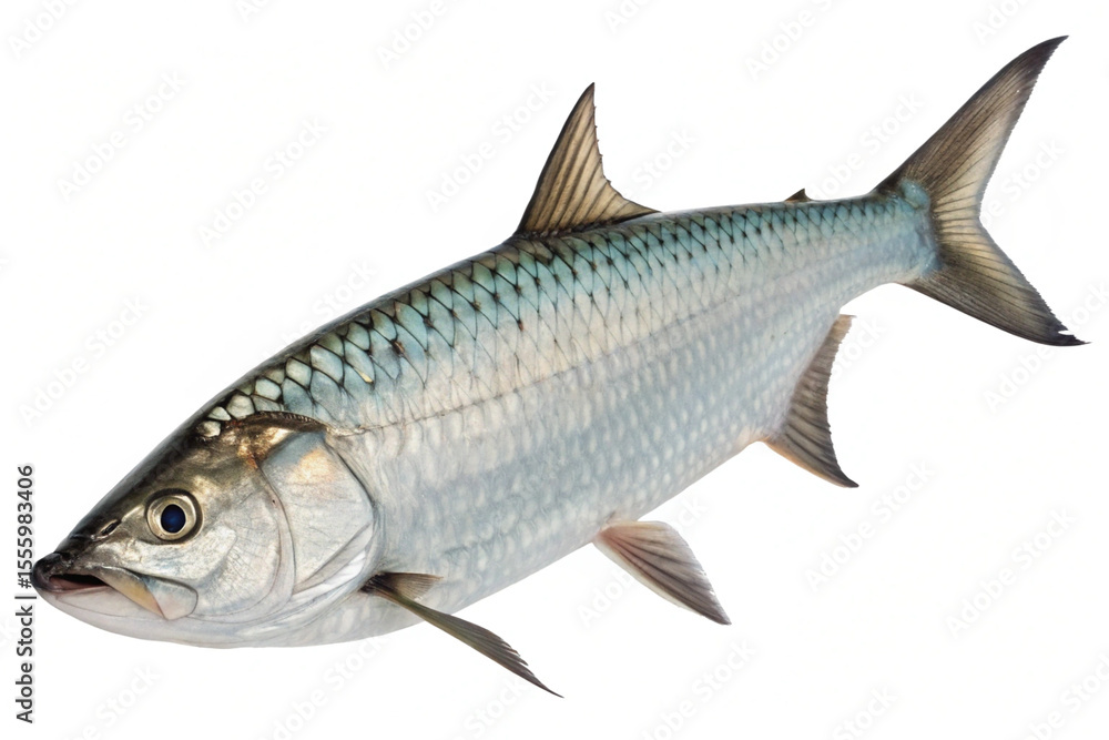 A Tarpon fish isolated on a clean white background A Tarpon fish isolated on a clean white background