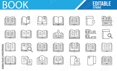 Icons for Books, PDFs, and E-books for Websites and Apps