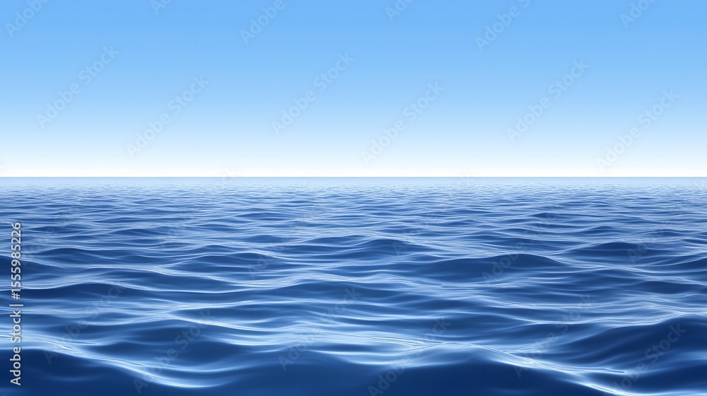 Obraz premium Serene Ocean Waves Under Blue Sky Seascape