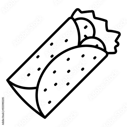 A unique design icon of burrito