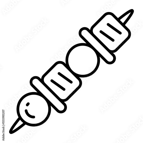 A unique design icon of bbq skewer