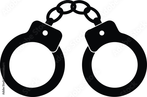 handcuff crime vector illustration, handcuffs icon