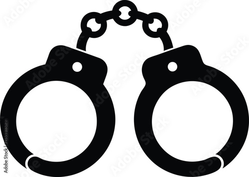 handcuff crime vector illustration, handcuffs icon