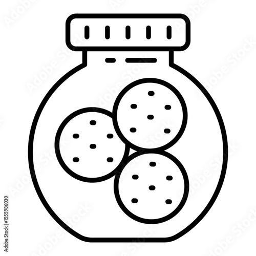 An editable design icon of cookies jar