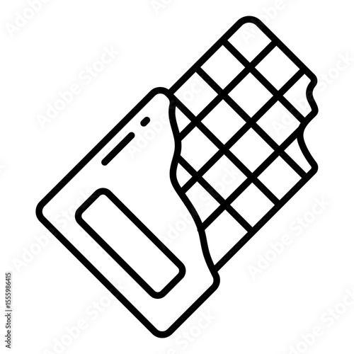 A colored design icon of chocolate