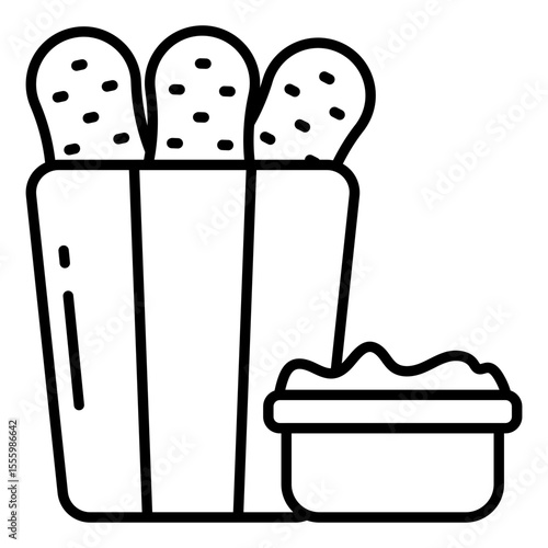 A line design icon of nuggets bucket