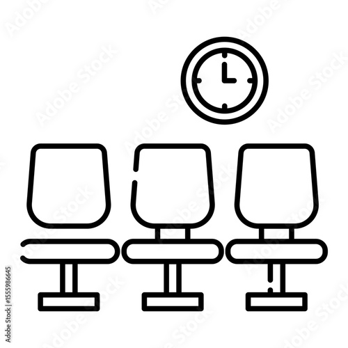 Made in UK Laundry day awaits beneath the clock with three purple chairs ready vector icon.