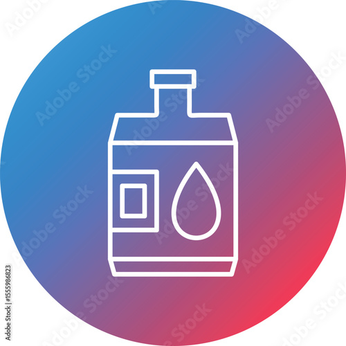 Water Canteen Line Gradient Circle Background Icon