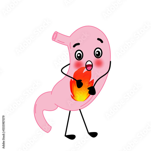 human stomach burning sad gastric disease medical illustration useful for healthcare industry.eps
