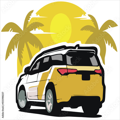 American muscle sport car art illustration