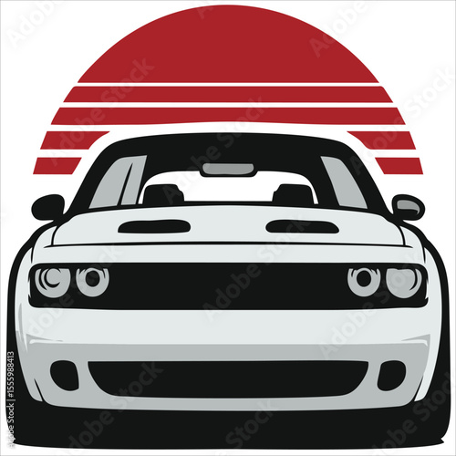 American muscle sport car art illustration