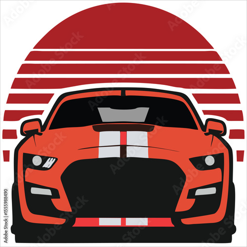 American muscle sport car art illustration