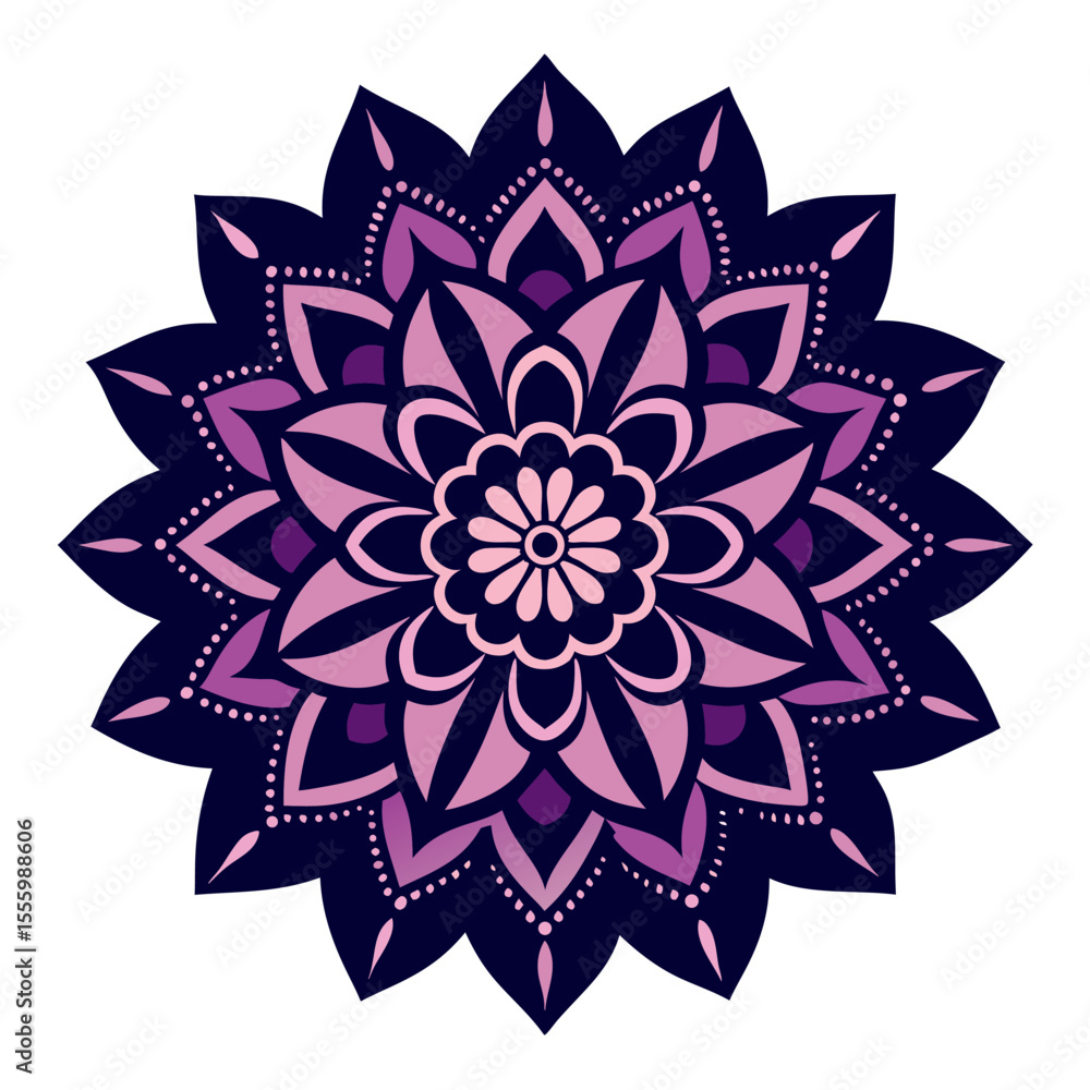 Intricate Dark Mandala with Interwoven Floral Motifs Intricate Dark Mandala with Interwoven Floral Motifs