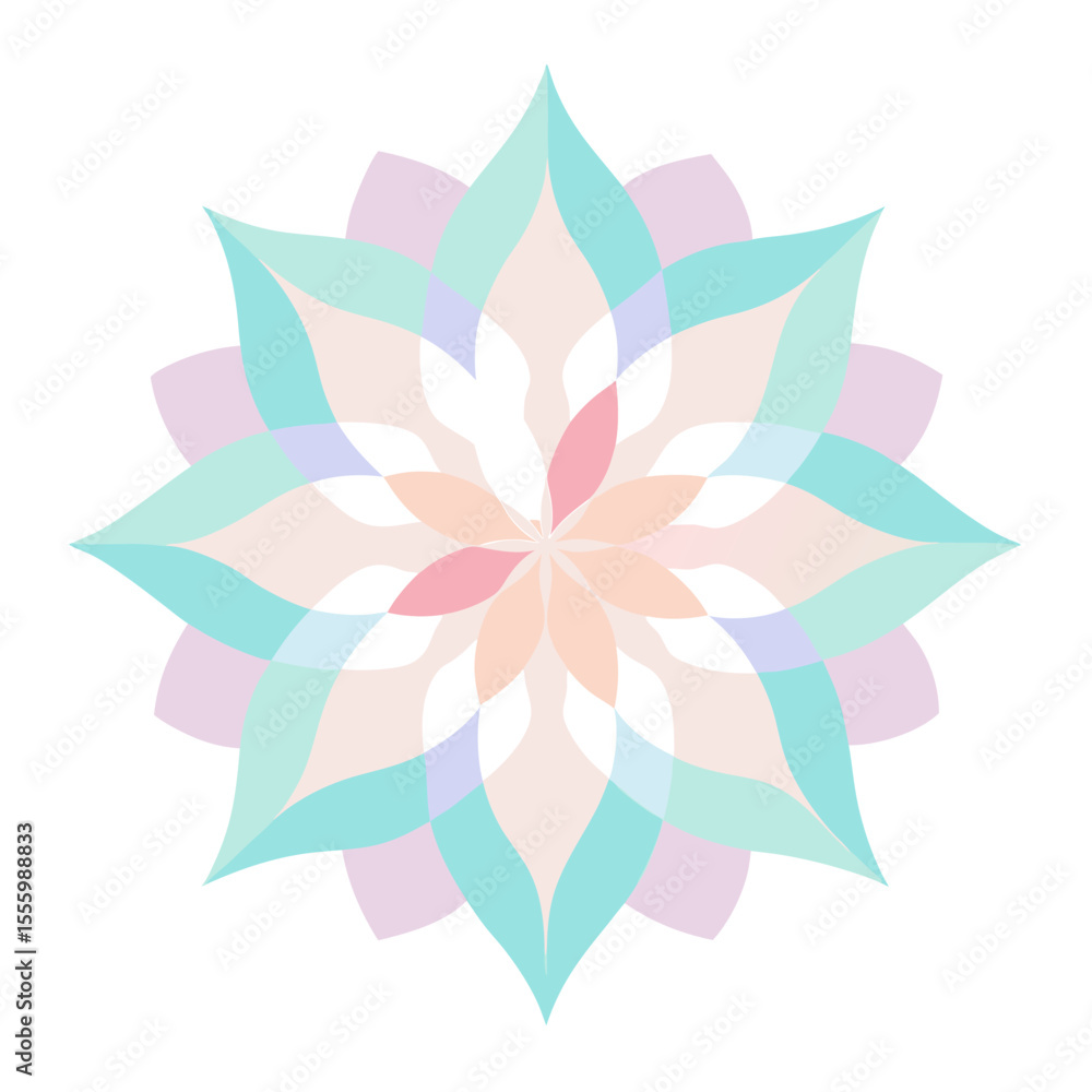 Obraz premium Pastel Watercolor Mandala with Ethereal Glow