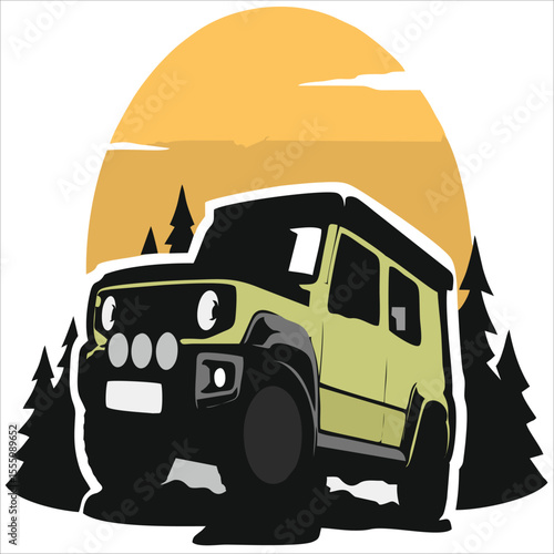 American muscle sport car art illustration