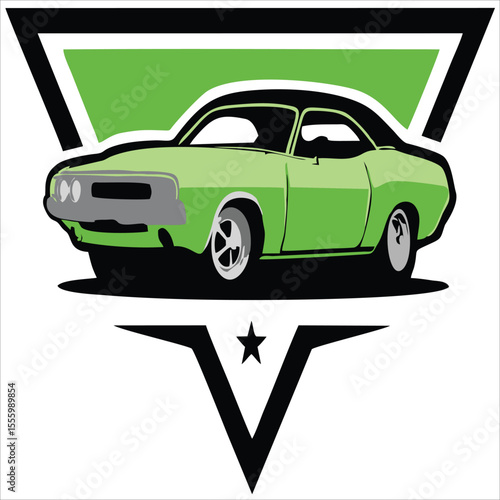 American muscle sport car art illustration