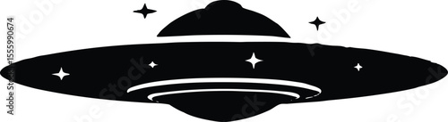 alien flying saucer spaceship silhouette ,spaceship vector,UFO Flying Saucer Silhouette