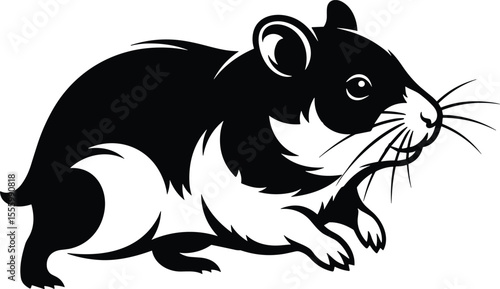 Cartoon Style Hamster Silhouette - Modern Logo Design