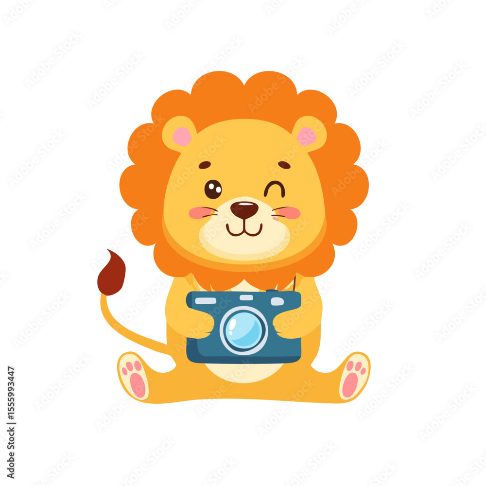 Cute Lion with a camera Cute Lion with a camera
